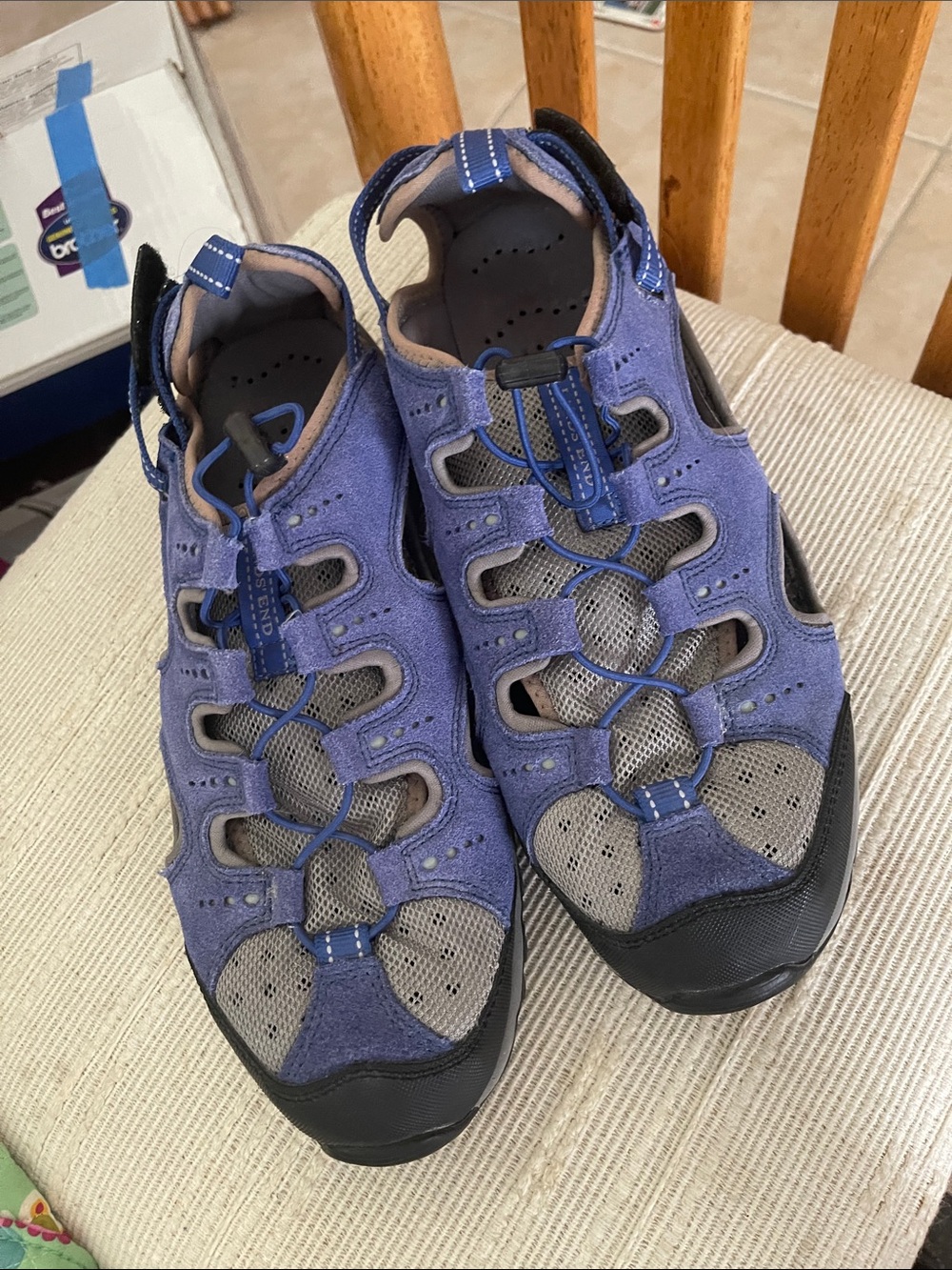 Lands' End Blue Outdoor Sport Sandals Men’s 10EE Hiking Water Shoes- Blue